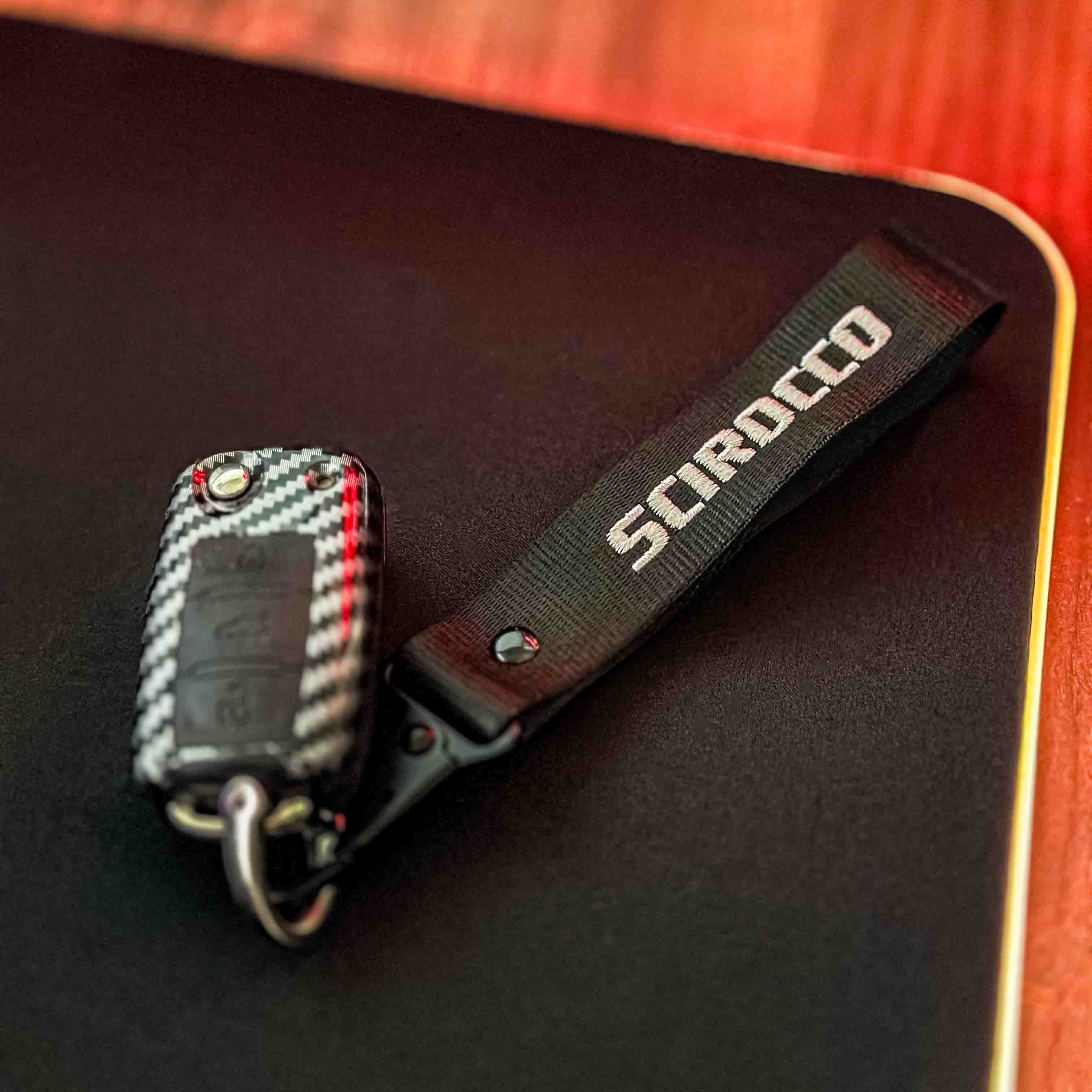 VW Scirocco Key Ring - Black/White