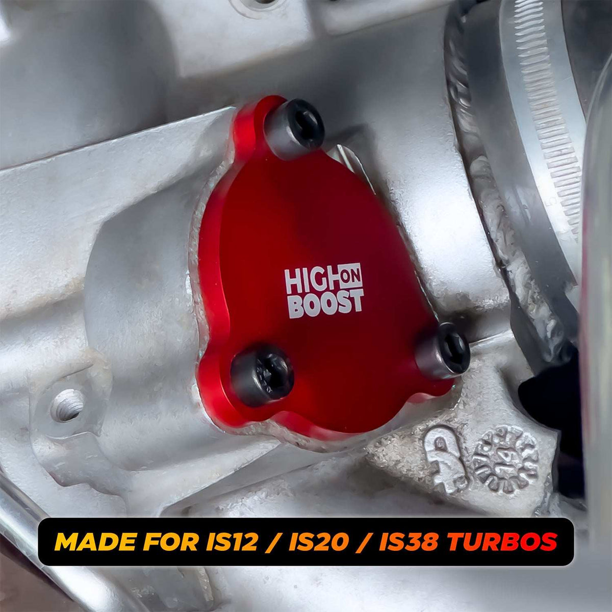 IS12/IS20/IS38 Turbo Diverter Valve Block-Off-Plate - Red - High on Boost