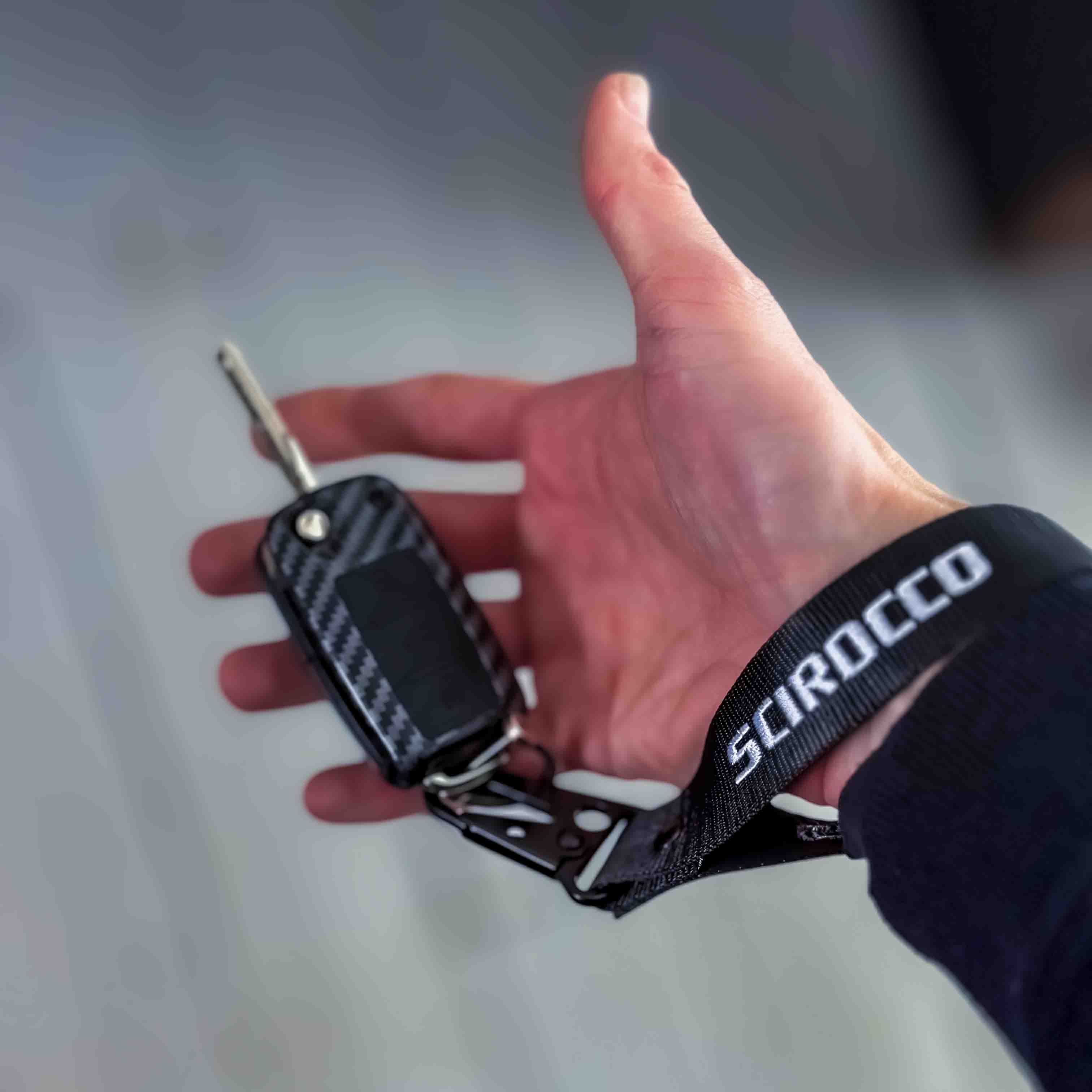 VW Scirocco Key Ring - Black/White