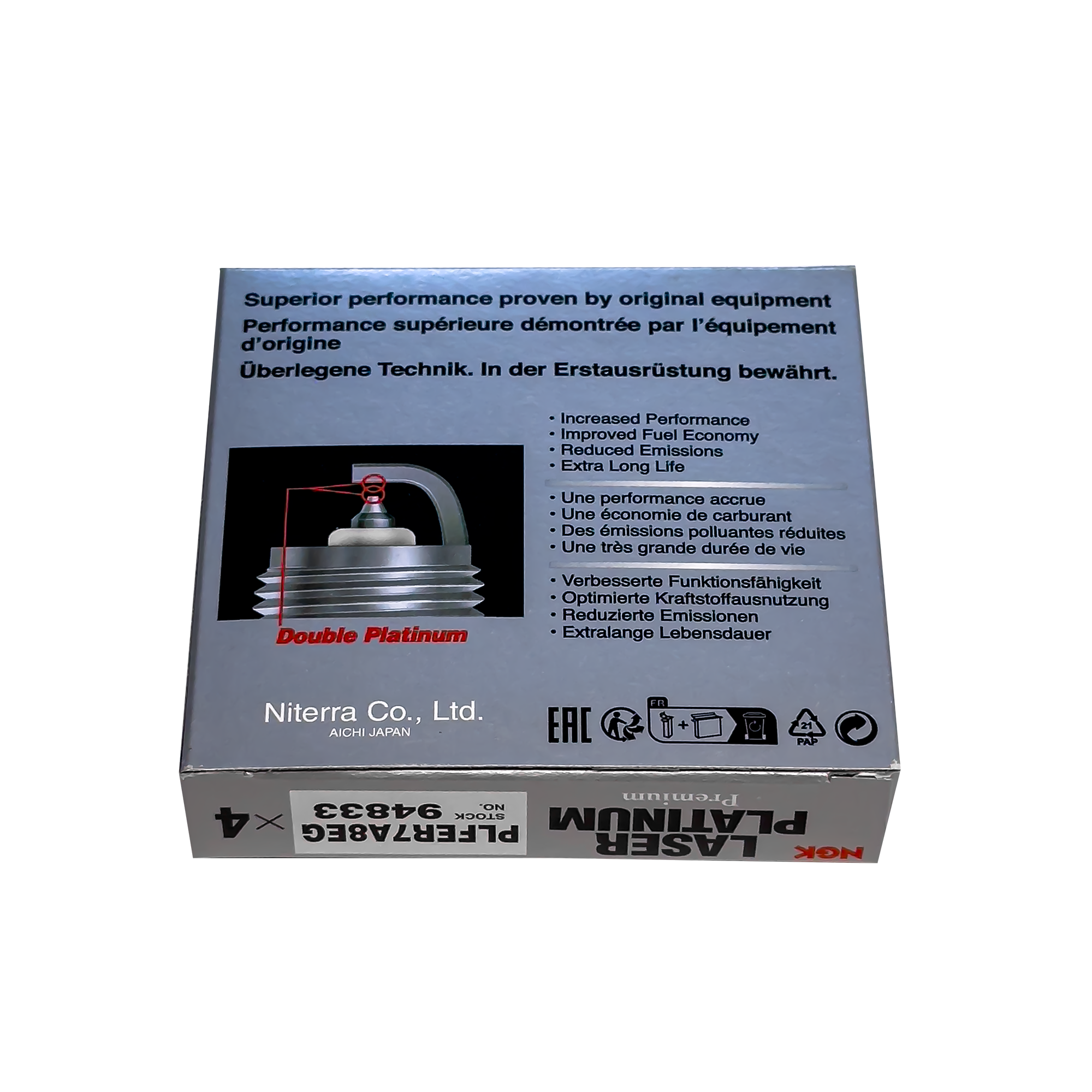 1.8 TSI EA888.3 MQB - NGK PLFER7A8EG (94833) Laser Platinum Spark Plugs