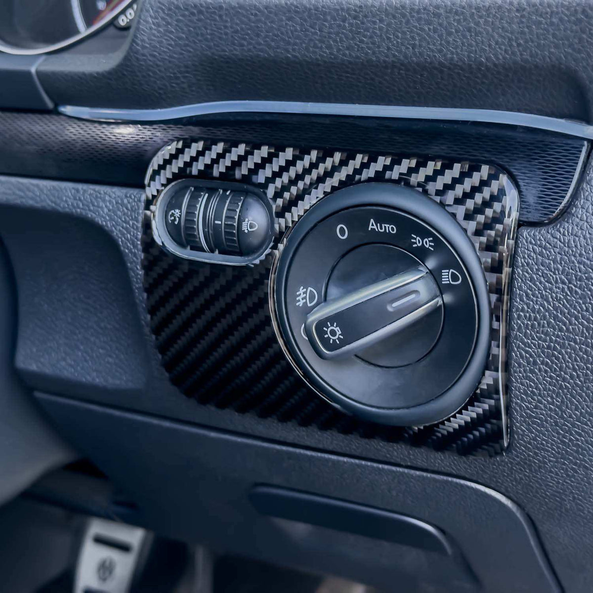 VW Golf MK6 Carbon Fibre Headlight Control Frame - RHD - High on Boost
