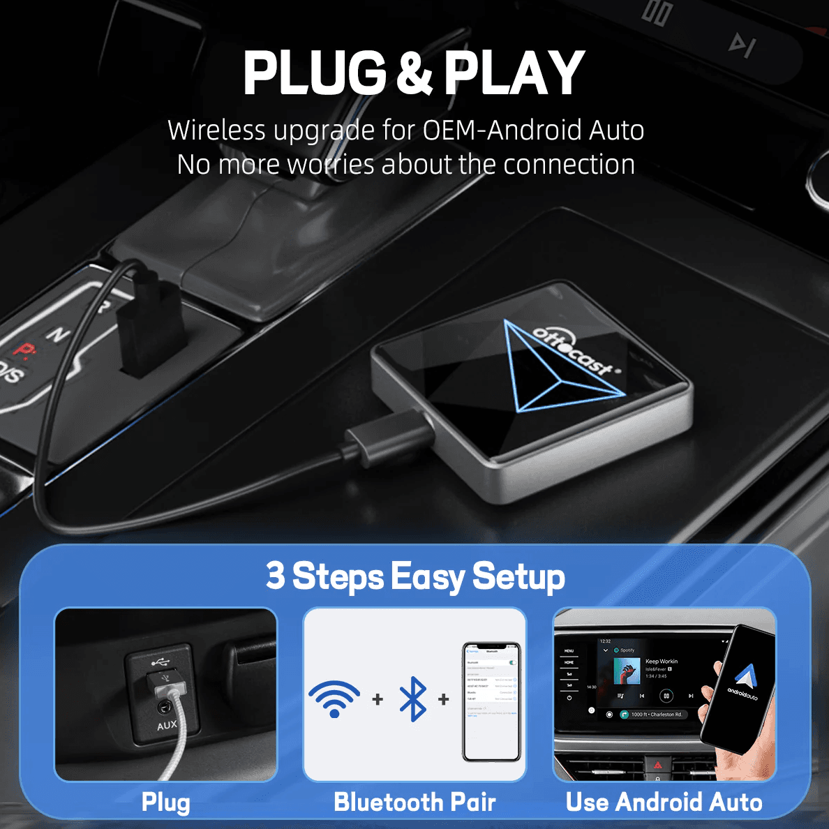 A2AIR PRO - Wireless Android Auto Adapter (2026 Version)- High on Boost