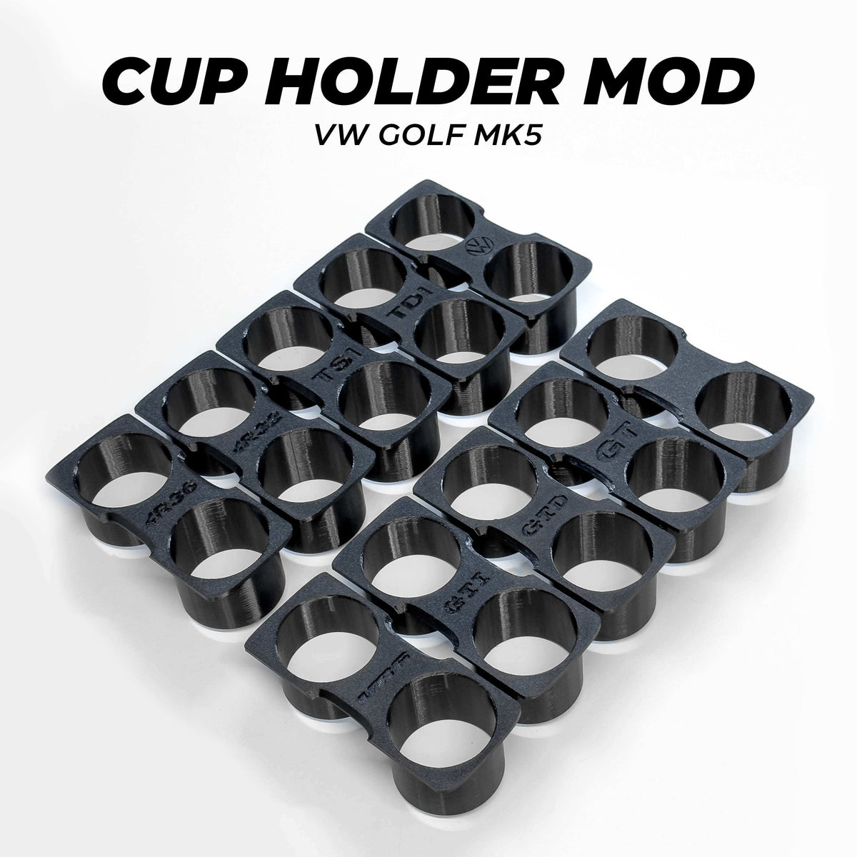 VW Golf MK5 Cup Holder Mod (Facelift) - R32 / Size S + Size M - High on Boost