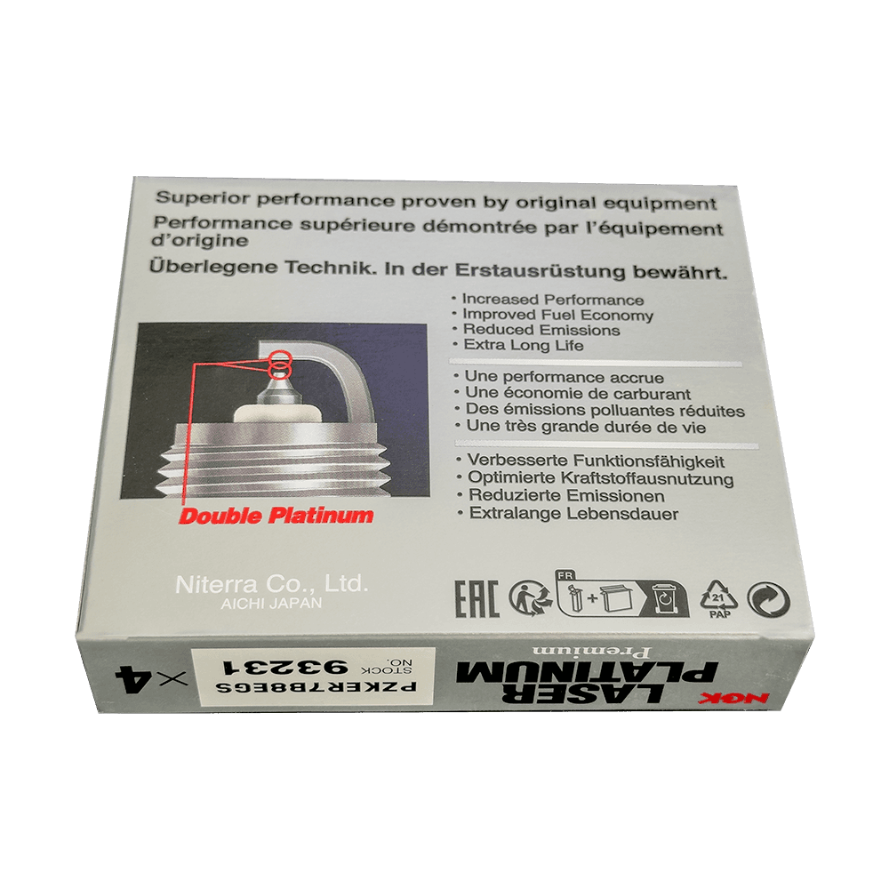 1.4 TSI EA211 MQB - NGK PZKER7B8EGS (93231) Laser Platinum Spark Plugs- High on Boost