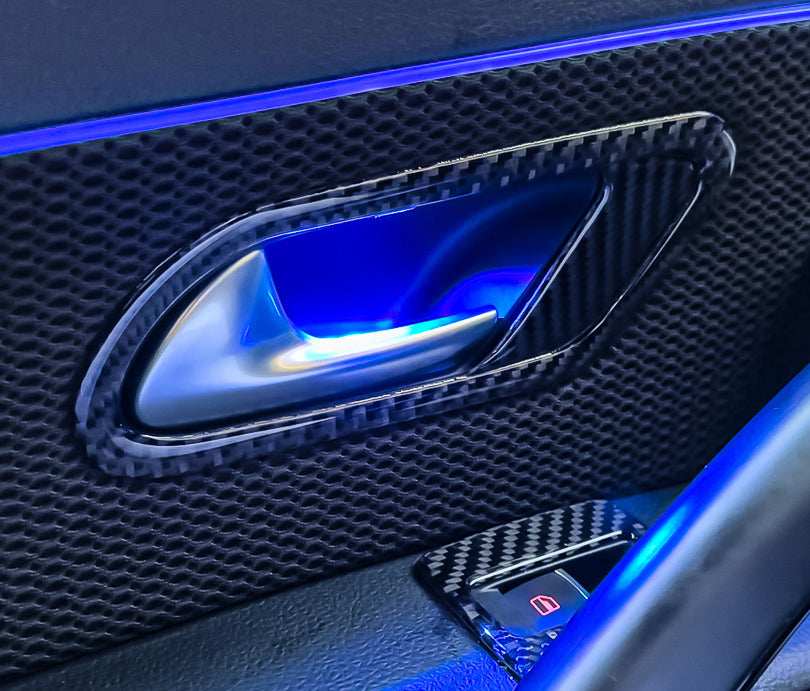 VW Scirocco Carbon Fibre Interior Door Handle Surround - RHD - High on Boost