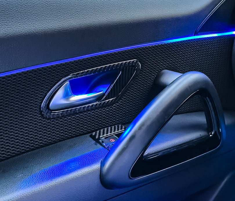 VW Scirocco Carbon Fibre Interior Door Handle Surround - RHD - High on Boost