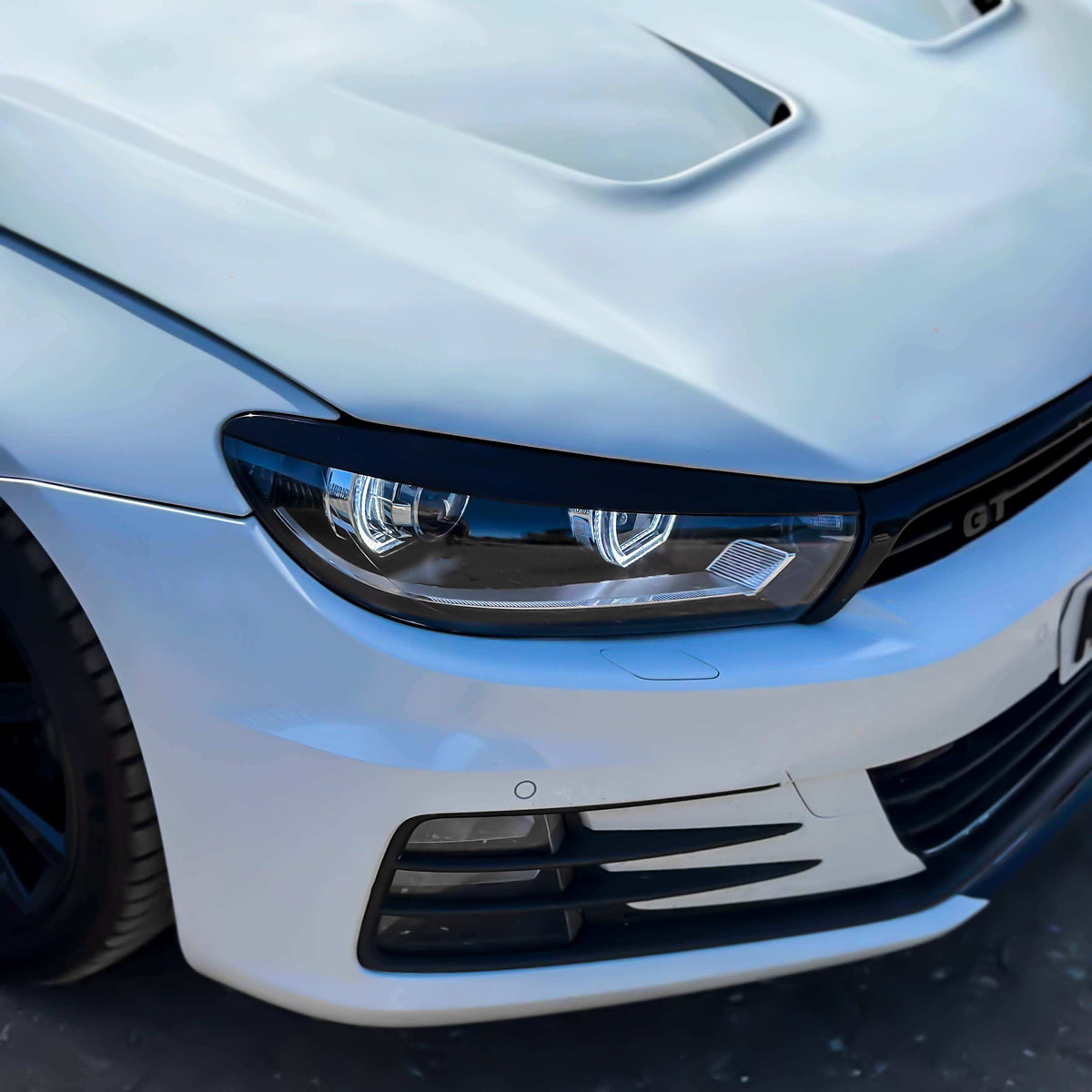 VW Scirocco Gloss Black Headlight Eyebrows- High on Boost