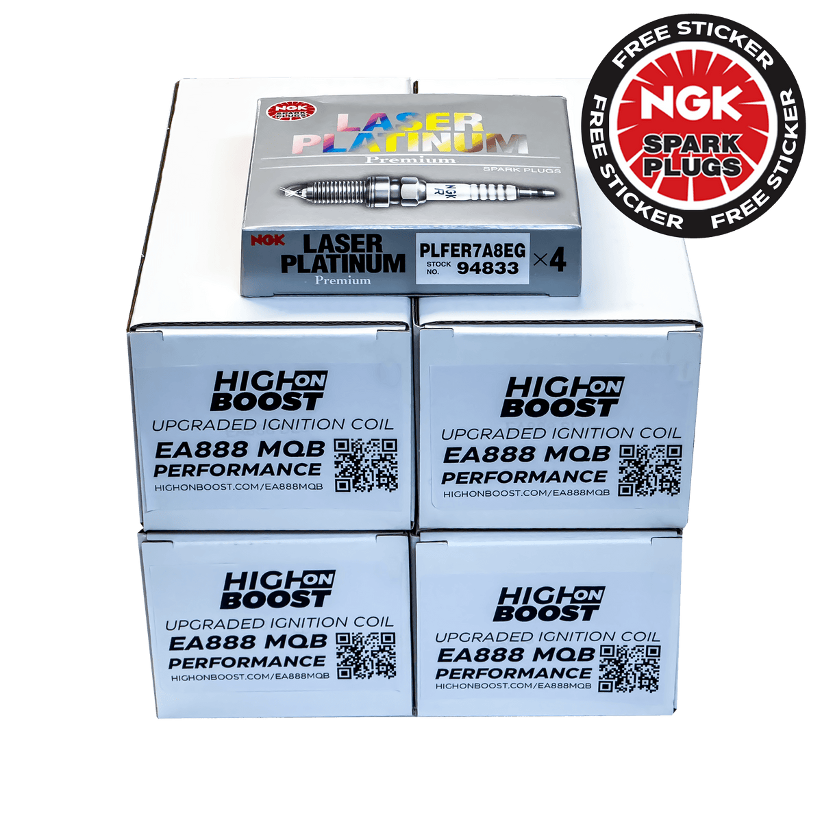 NGK x High on Boost - 1.8 TSI EA888.3 Performance Bundle - Red - High on Boost