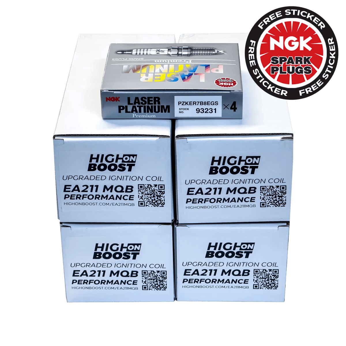 NGK x High on Boost - 1.4 TSI EA211 MQB Performance Bundle - Red - High on Boost