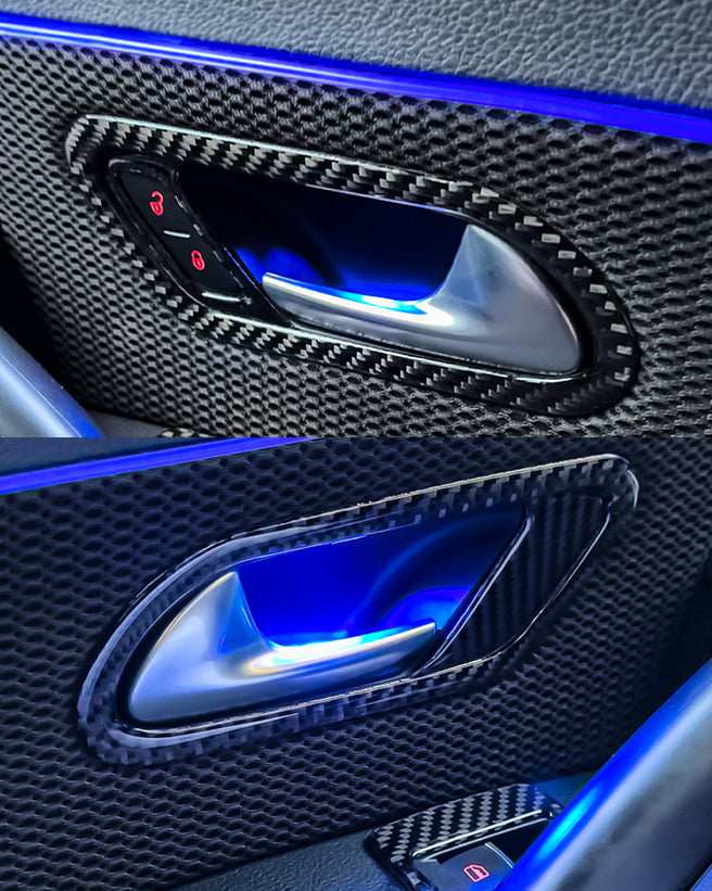 VW Scirocco Carbon Fibre Interior Door Handle Surround - RHD - High on Boost