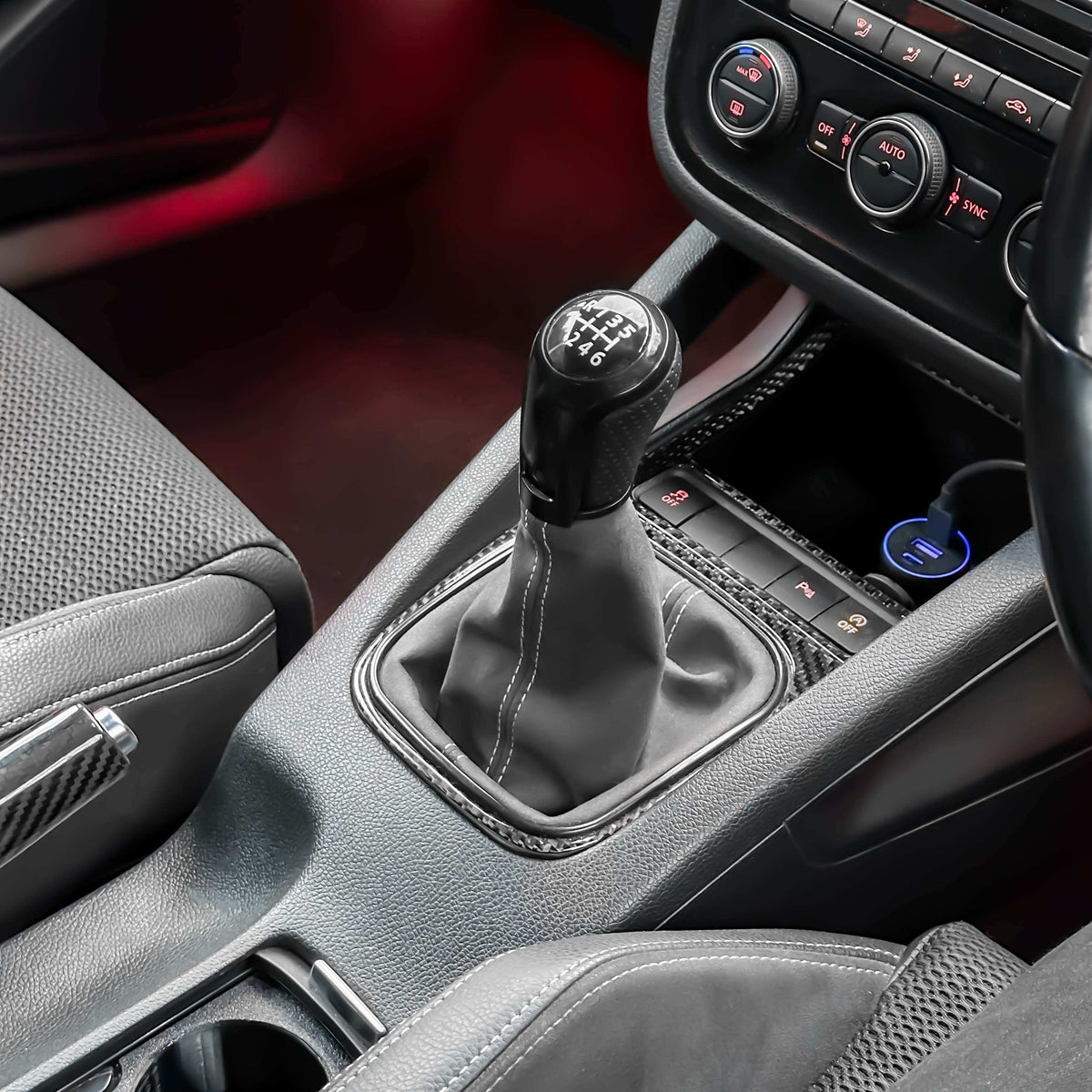 VW Golf MK5 Alcantara Manual Gear Shifter - Black / 6-Speed - High on Boost