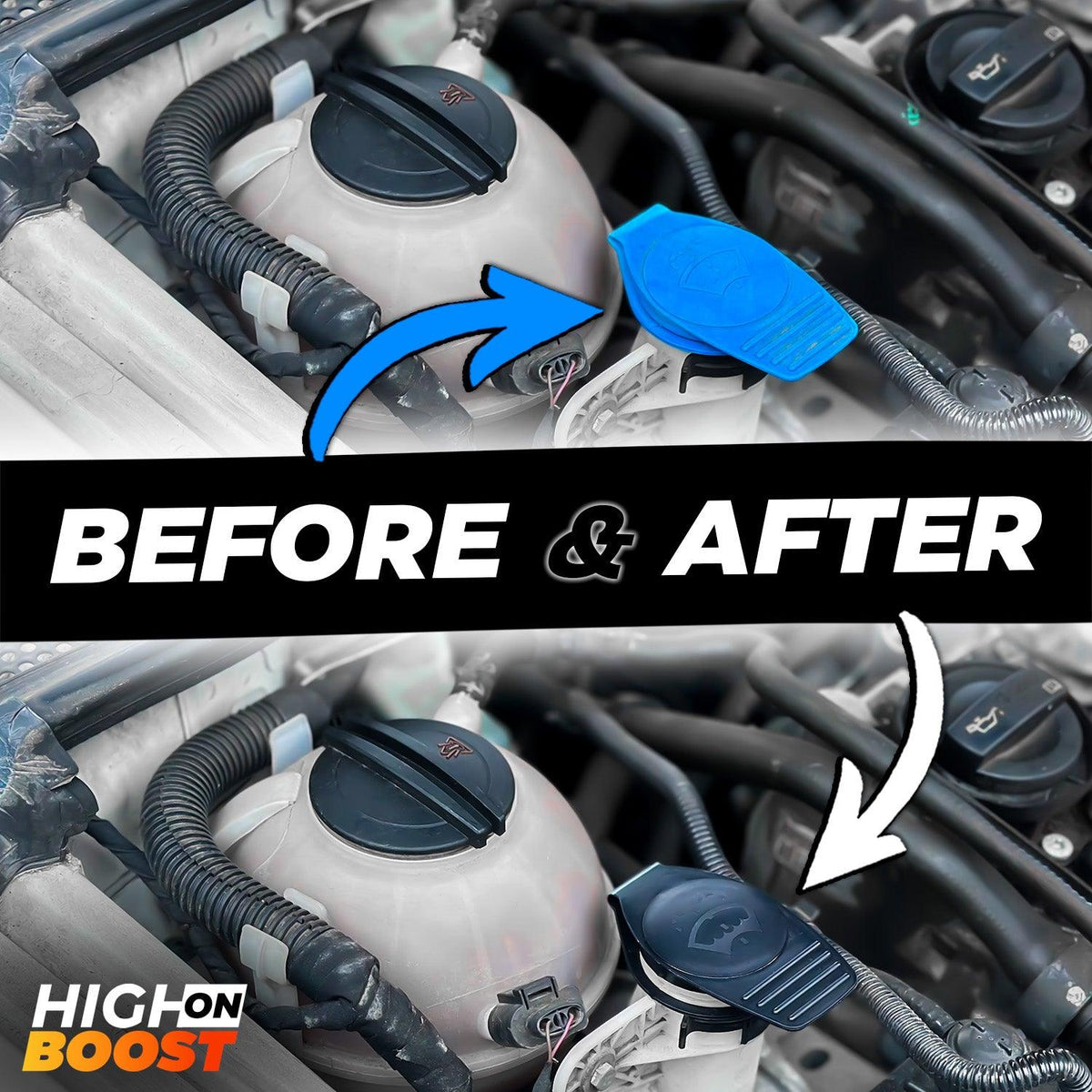 VAG Black Washer Fluid Cap V1- High on Boost