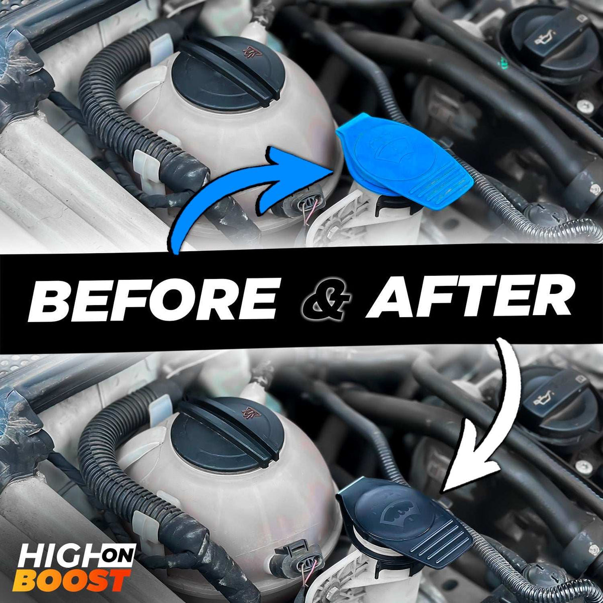 VAG Black Washer Fluid Cap V1- High on Boost