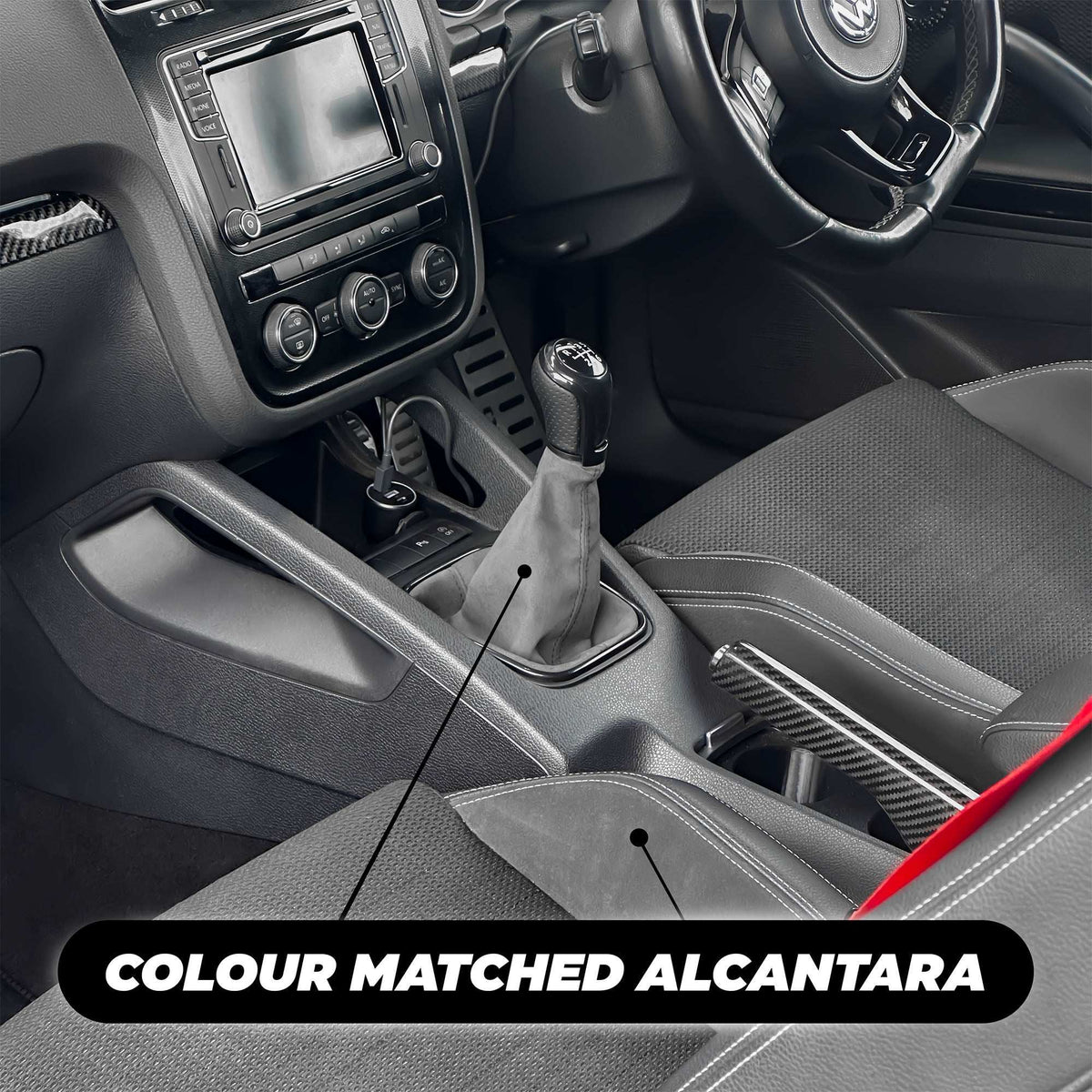VW Golf MK5 Alcantara Manual Gear Shifter - Black / 6-Speed - High on Boost