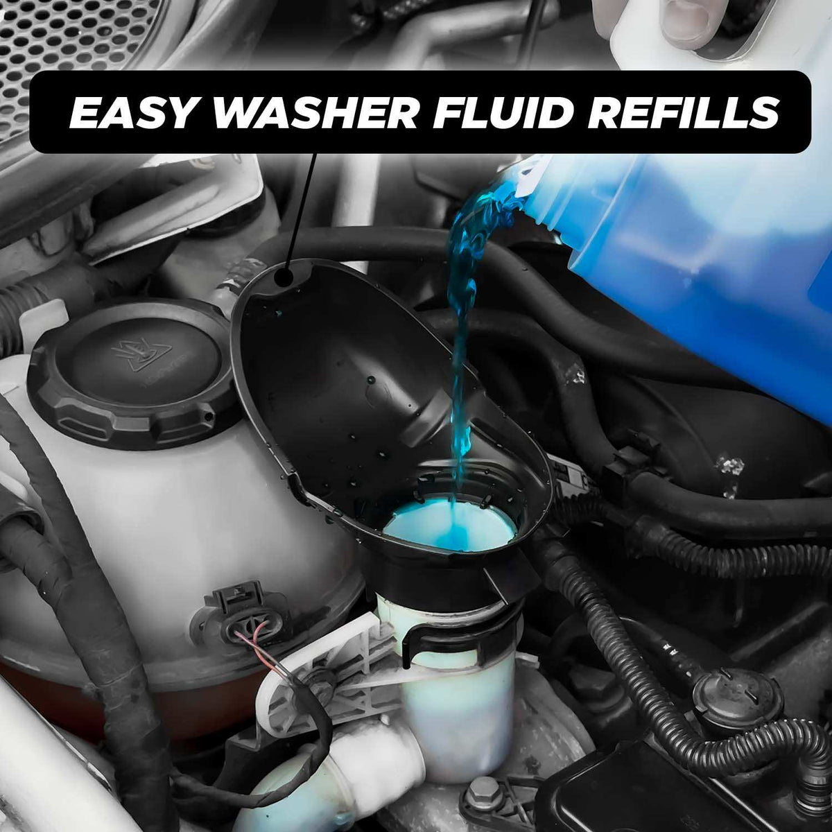 VAG Black Washer Fluid Cap & Funnel V2- High on Boost