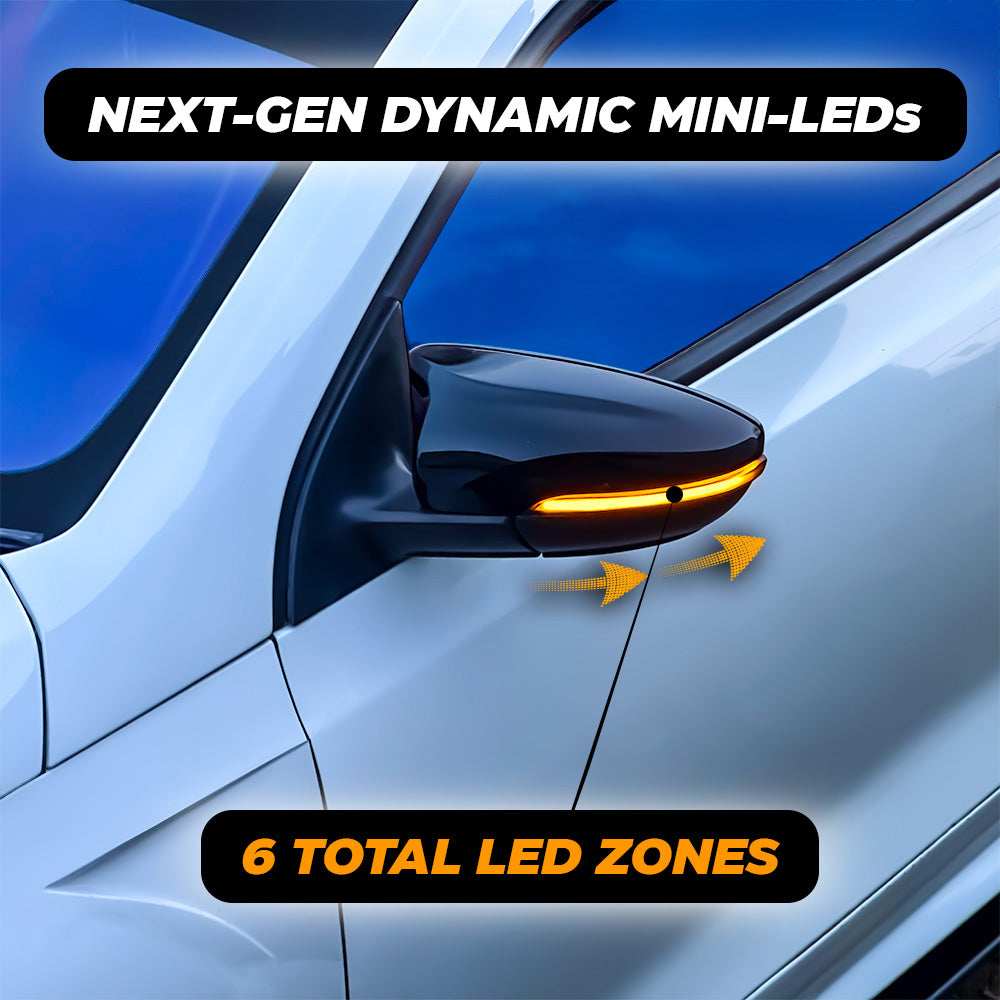 VW Beetle A5 Dynamic Wing Mirror Indicators - No Puddle Lights / Black - High on Boost