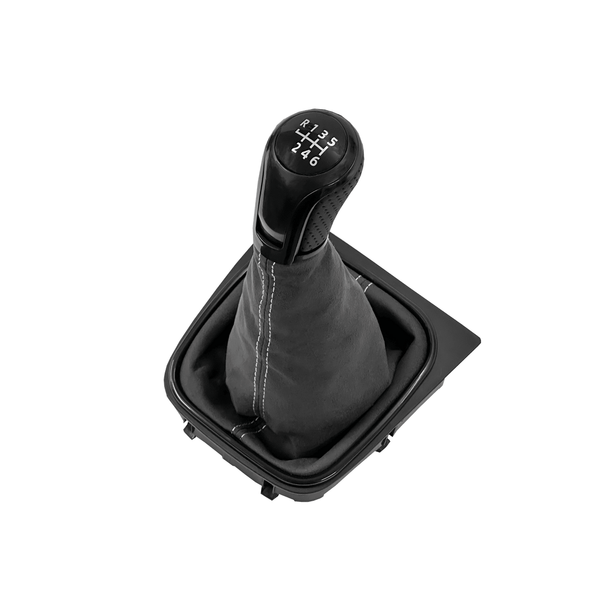 VW Golf MK5 Alcantara Manual Gear Shifter - White / 6-Speed - High on Boost