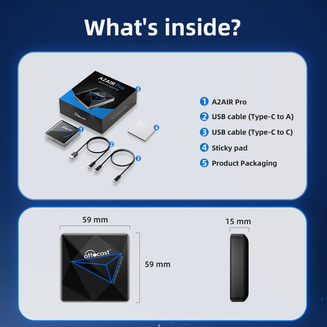 A2AIR PRO - Wireless Android Auto Adapter (2025 Version)