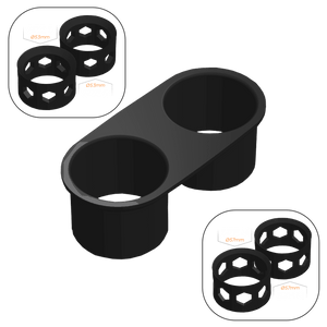 VW Caddy MK3/MK4 Cup Holder Mod (Facelift) - NO LOGO / 2x Size S + 2x Size M - High on Boost