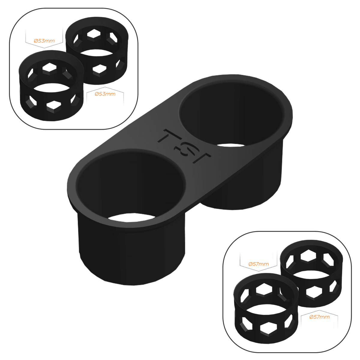 VW Caddy MK3/MK4 Cup Holder Mod (Facelift) - TSI / 2x Size S + 2x Size M - High on Boost