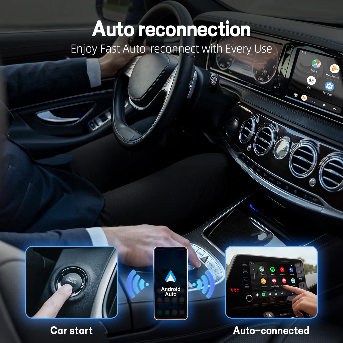 A2AIR PRO - Wireless Android Auto Adapter (2025 Version)