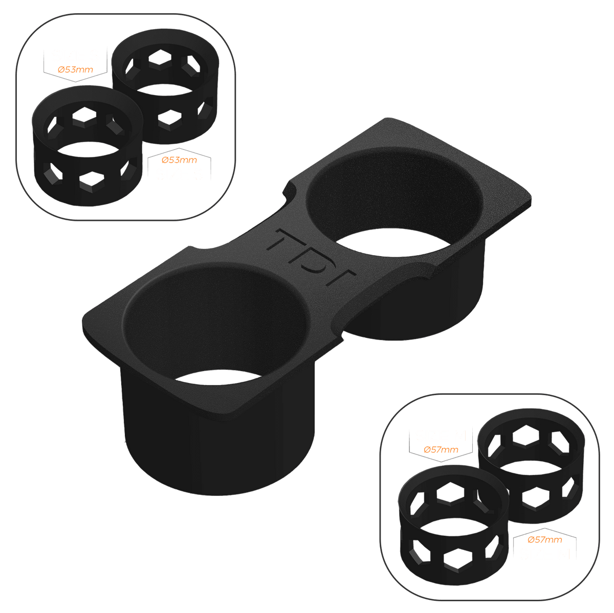 VW Golf MK6 Cup Holder Mod (Facelift) - TDI / 2x Size S + 2x Size M - High on Boost