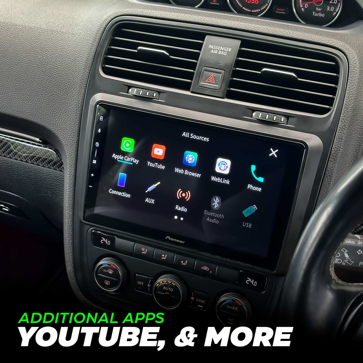 VW Scirocco MK3.5 / Pioneer 9" Head Unit Upgrade (Wireless CarPlay/Android Auto) - Yes - High on Boost