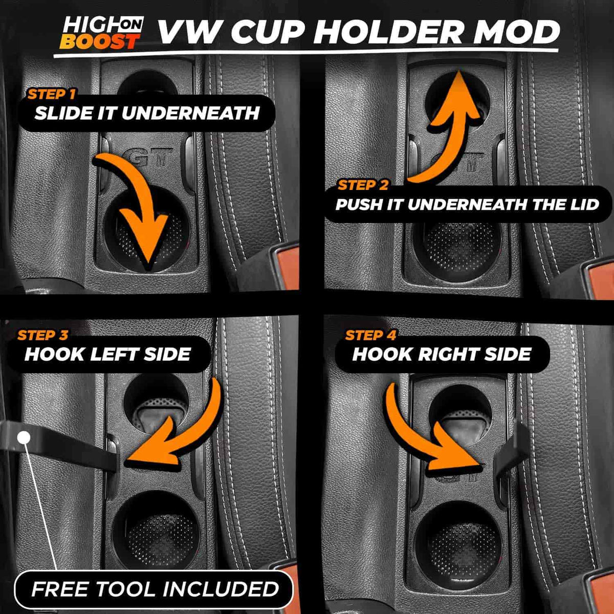VW Golf MK6 Cup Holder Mod (Facelift)