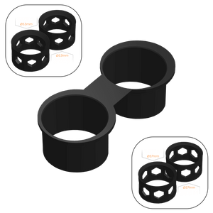 VW Golf MK7/7.5 Cup Holder Mod - No Logo / 2x Size S + 2x Size M - High on Boost